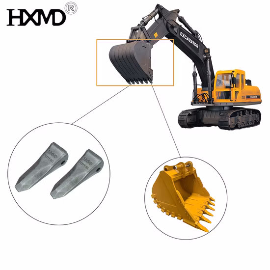 OEM Doosan Excavator Bucket Tooth Dh500 for Backhoe Excavator Spare Parts Tooth Point, Rock Bucket Teeth, 2713-1236RC Forged Excavator Teeth